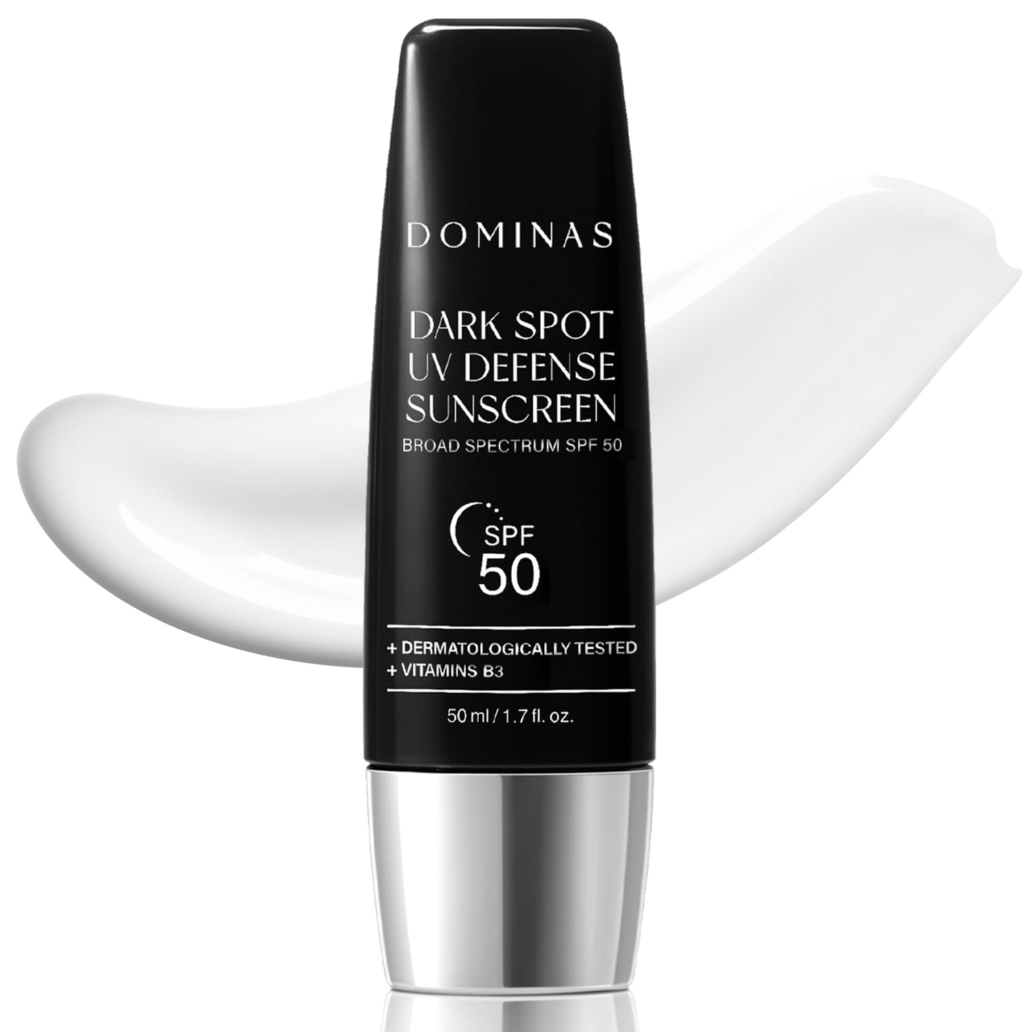 Dominas Tone-Up Sunscreen bottle front offering lightweight protection for daily use.