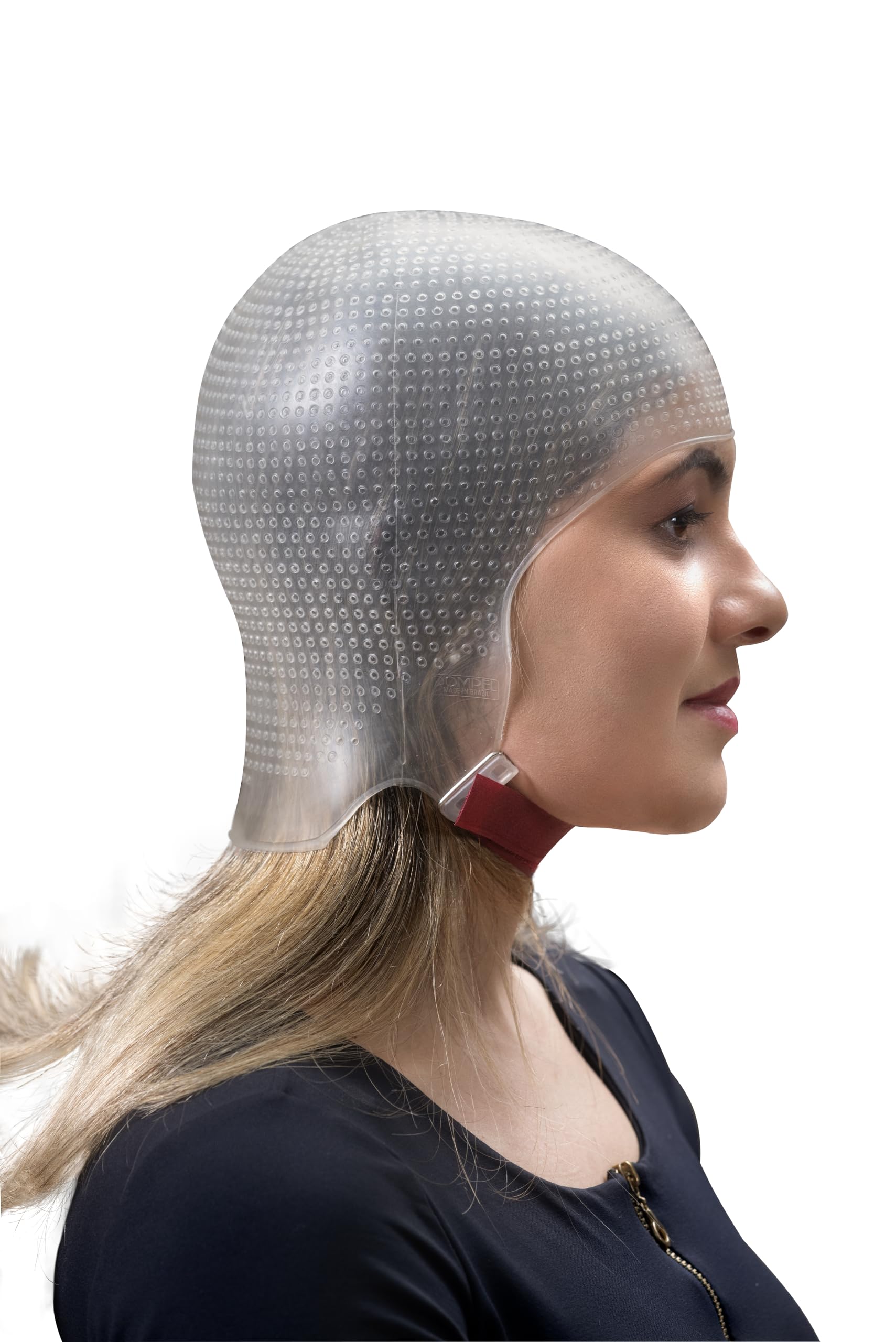 Dompel Sparta 2.4K cap ergonomic fit contours to the scalp for comfortable sessions.
