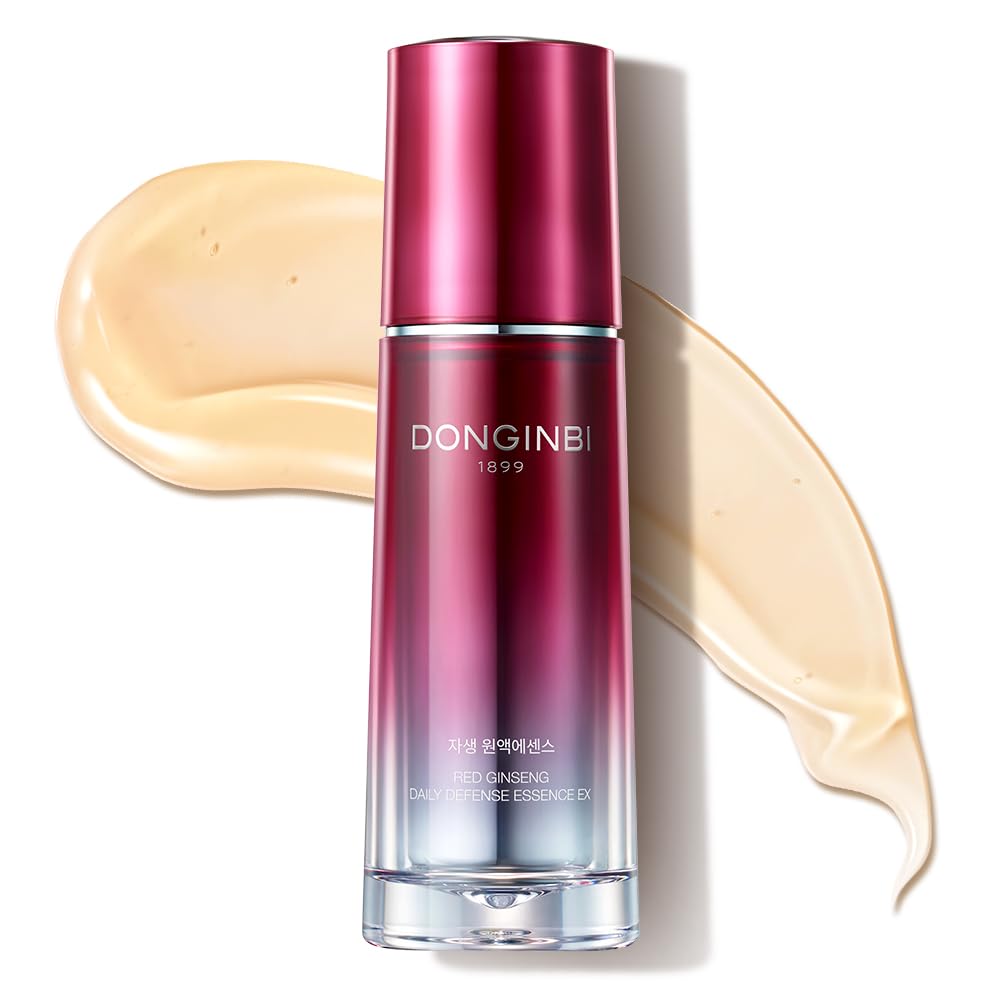 Donginbi Red Ginseng Daily Defense Essence bottle-pump hydrates and preps skin for routine layering