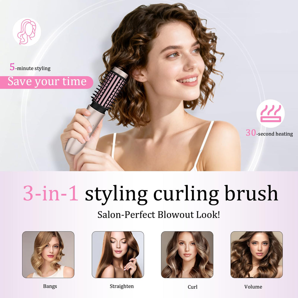 Dongxw hair curling brush heat settings 150–210°C for versatile looks.