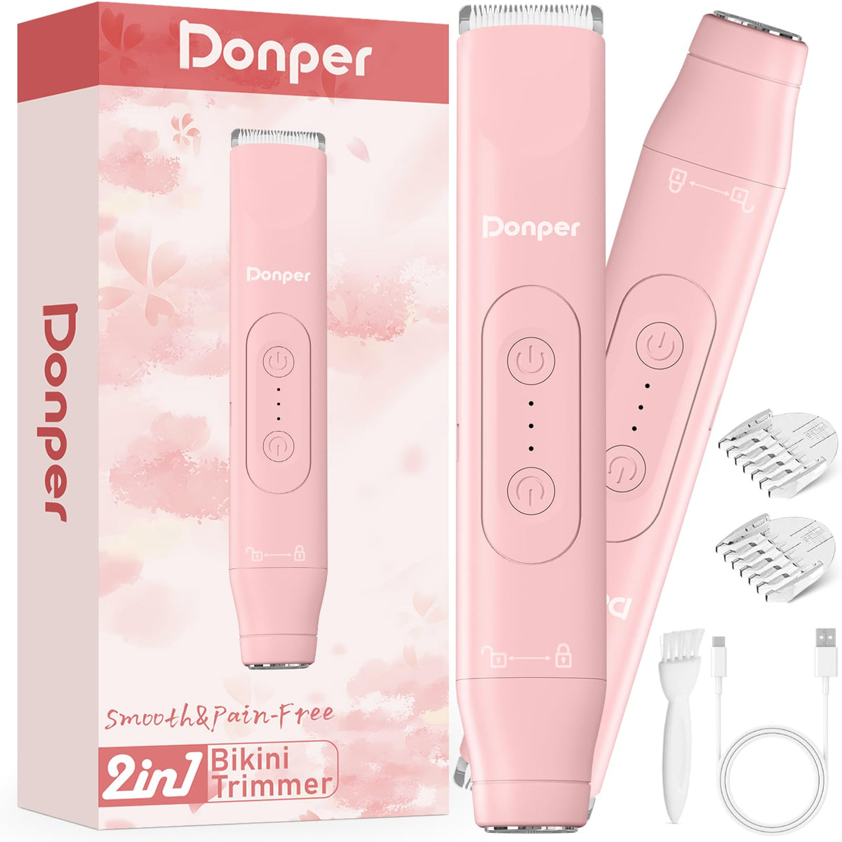 Donper Bikini Trimmer dual-head system for precise bikini and underarm grooming.