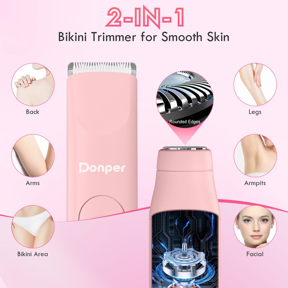 Donper Bikini Trimmer hypoallergenic blades for gentle skin-friendly shaving.