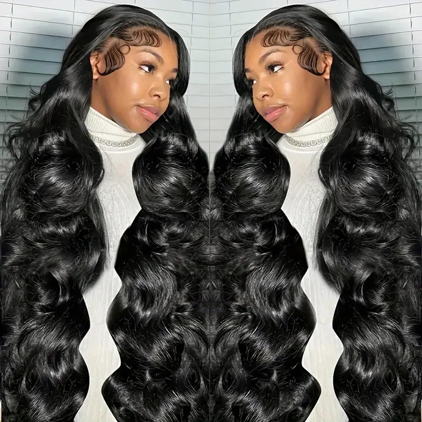DONXUE 13x6 HD lace-front wig front view shows natural hairline and seamless parting.