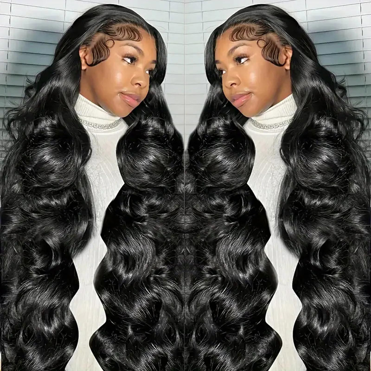 DONXUE 13x6 HD lace-front wig front view shows natural hairline and seamless parting.
