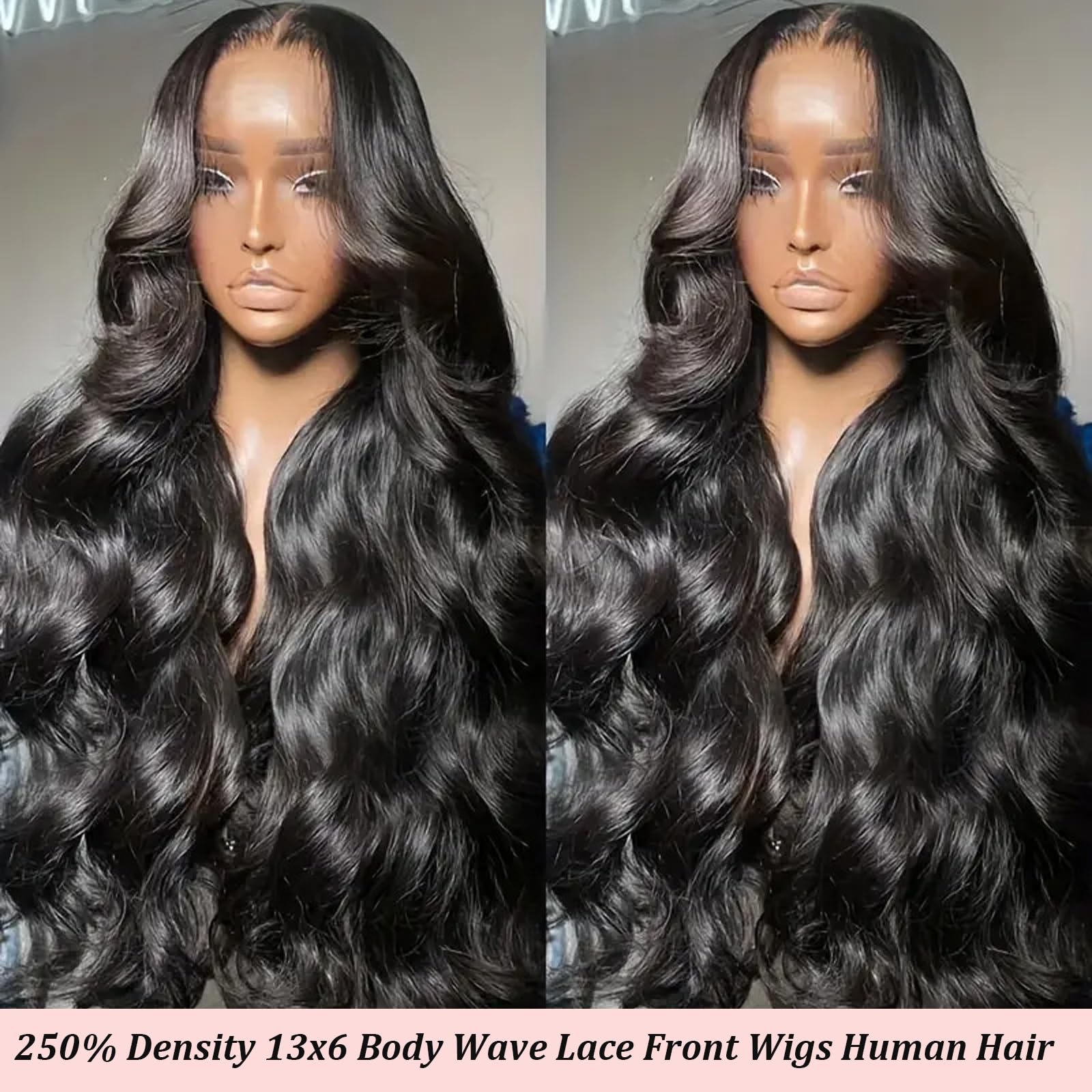 DONXUE body wave wig close-up with HD lace for natural scalp blending.