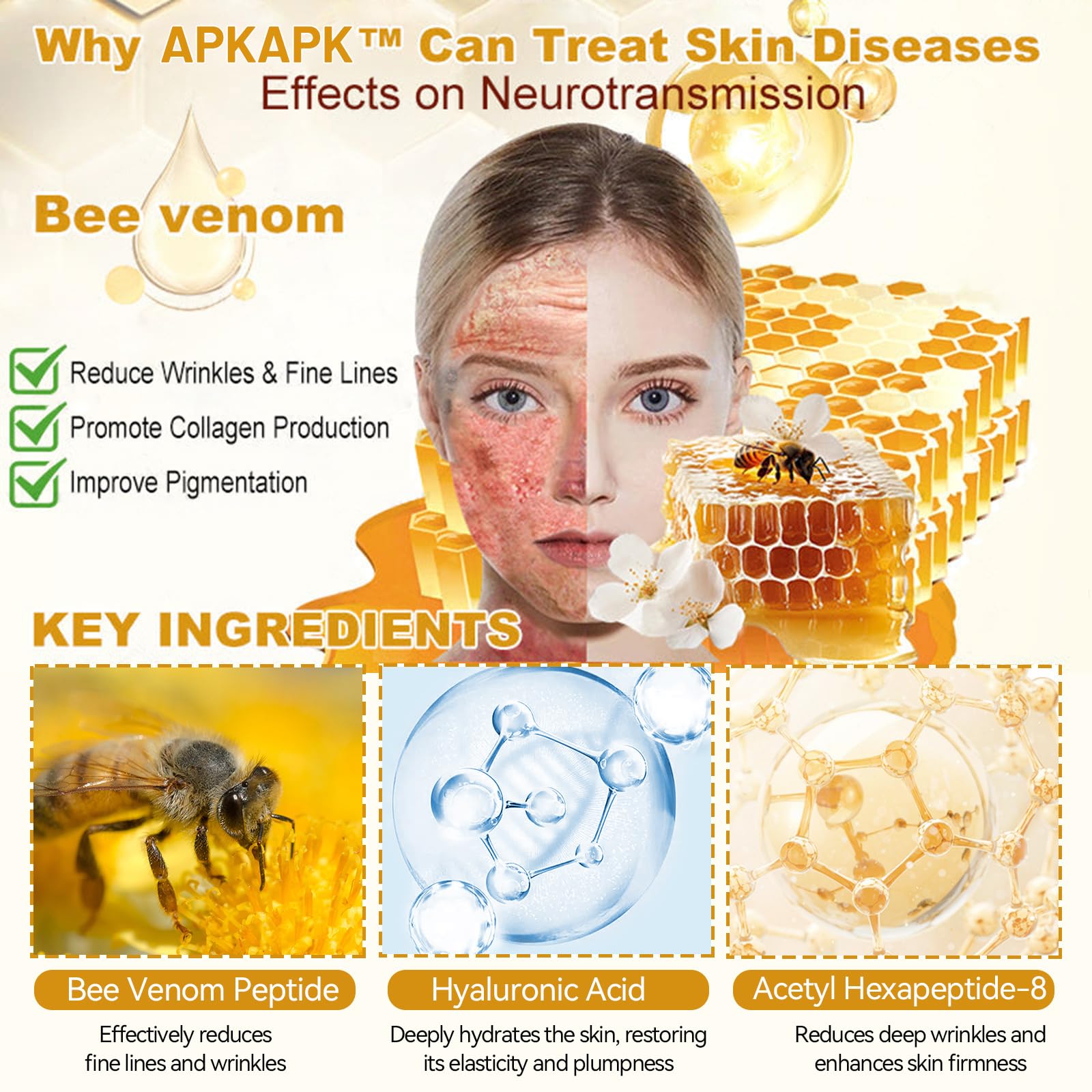 dooeka APKAPK Bee Venom Cream ingredients highlight natural extracts for skin nourishment