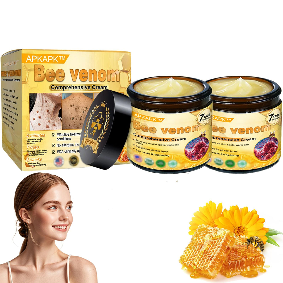 dooeka APKAPK Bee Venom Cream tube for daily hydration and radiant skin