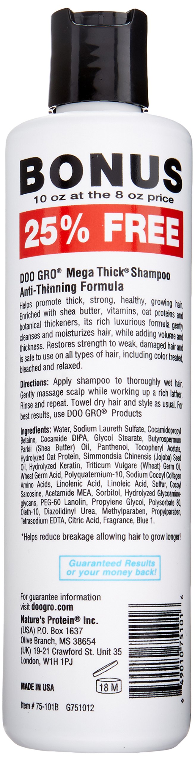 Doo Gro Mega Thick Growth Shampoo lather demonstrates cleansing and volumizing potential