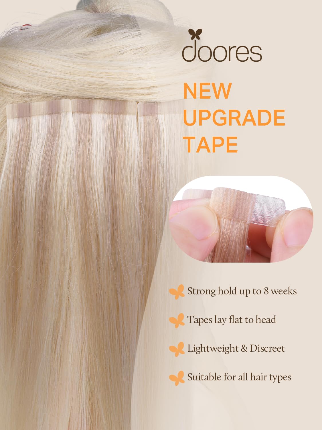 DOORES Platinum blonde color options with ombre and balayage for customization