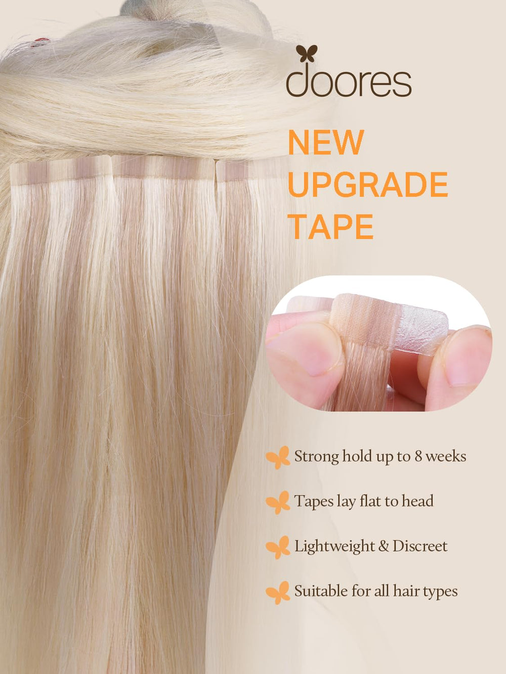 DOORES Platinum blonde color options with ombre and balayage for customization