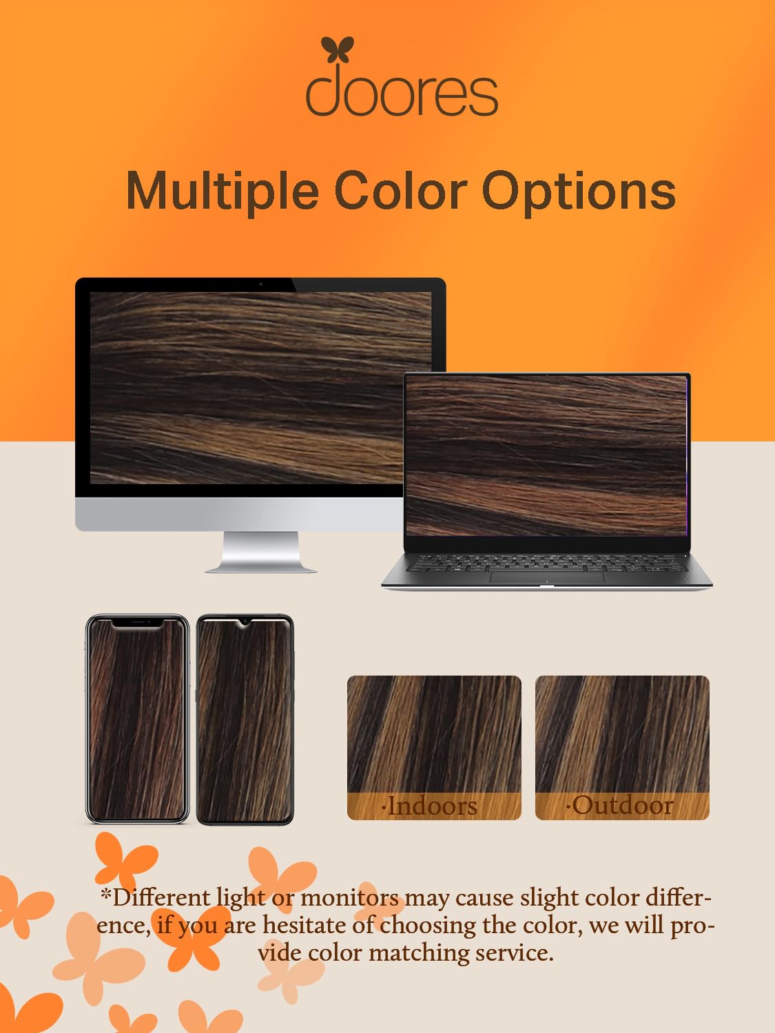DOORES skin-weft detail promotes smooth movement and discreet wear.