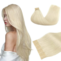 DOORES Platinum Blonde tape-in extensions for natural-looking length and seamless blend