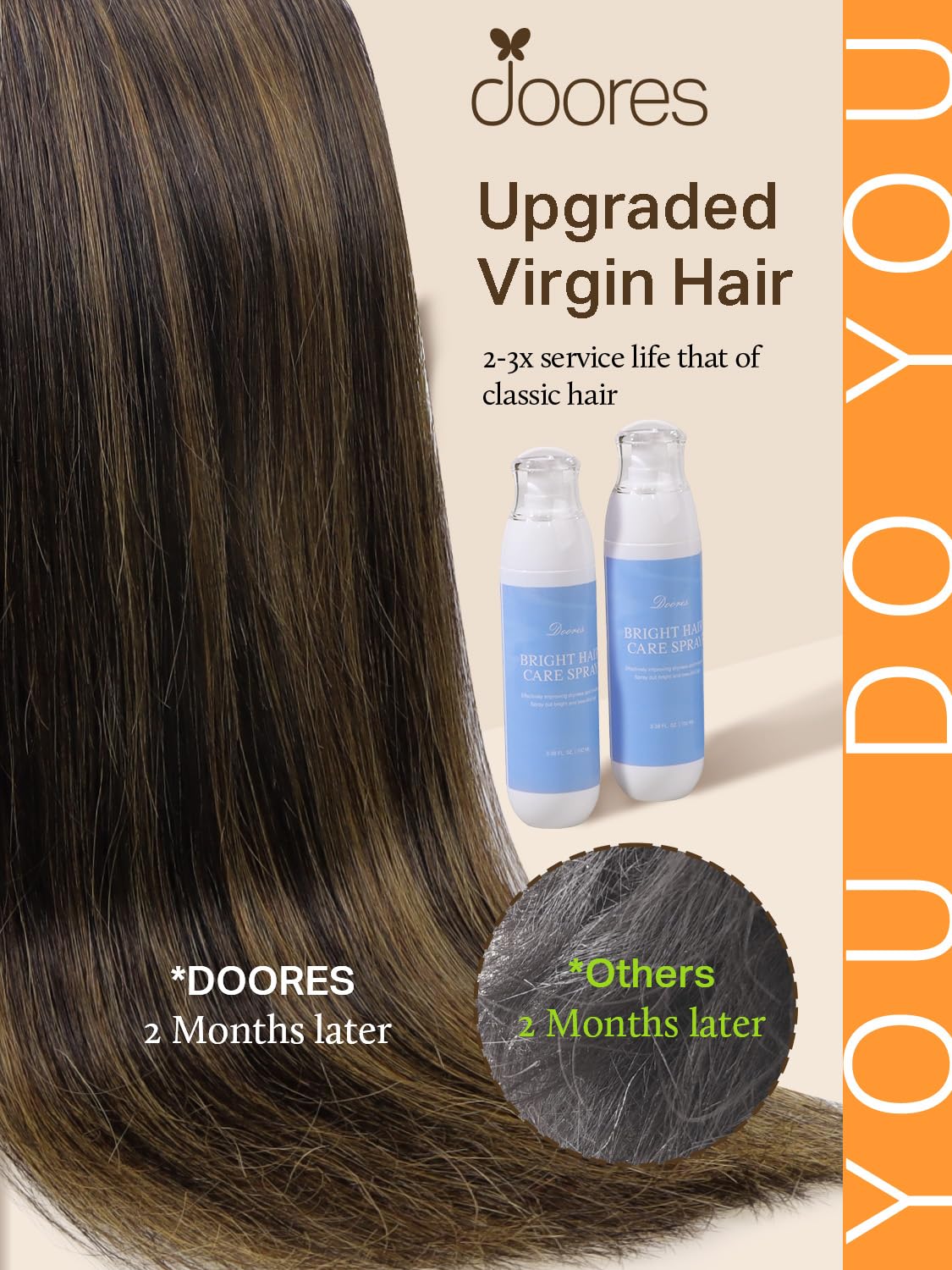 DOORES balayage dark brown to chestnut blend shows seamless color integration.