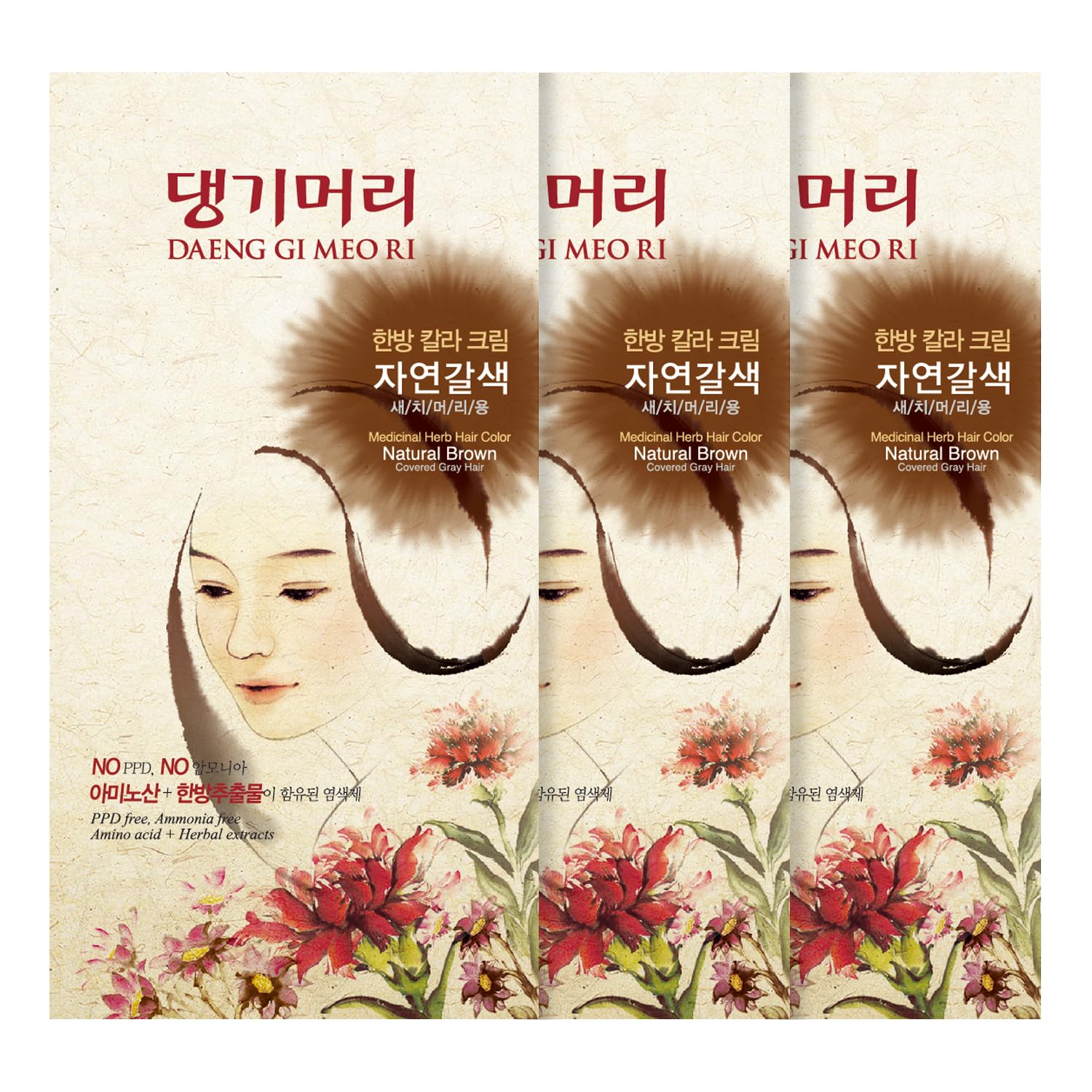 Doori Daeng Gi Meo Ri Natural Brown pack cover for gray hair