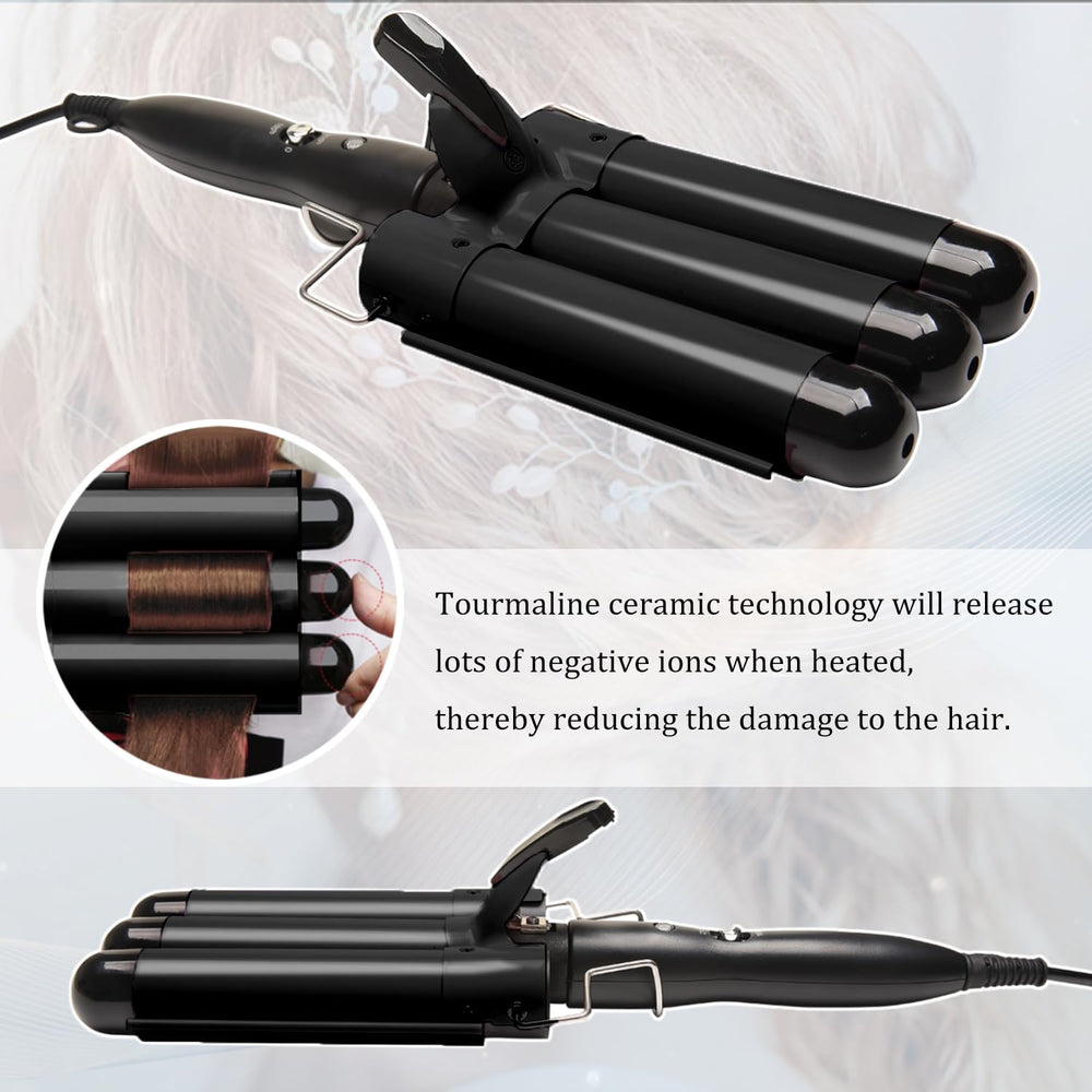 Dopheuor curling iron handle close-up emphasizes anti-skid grip for precise control.