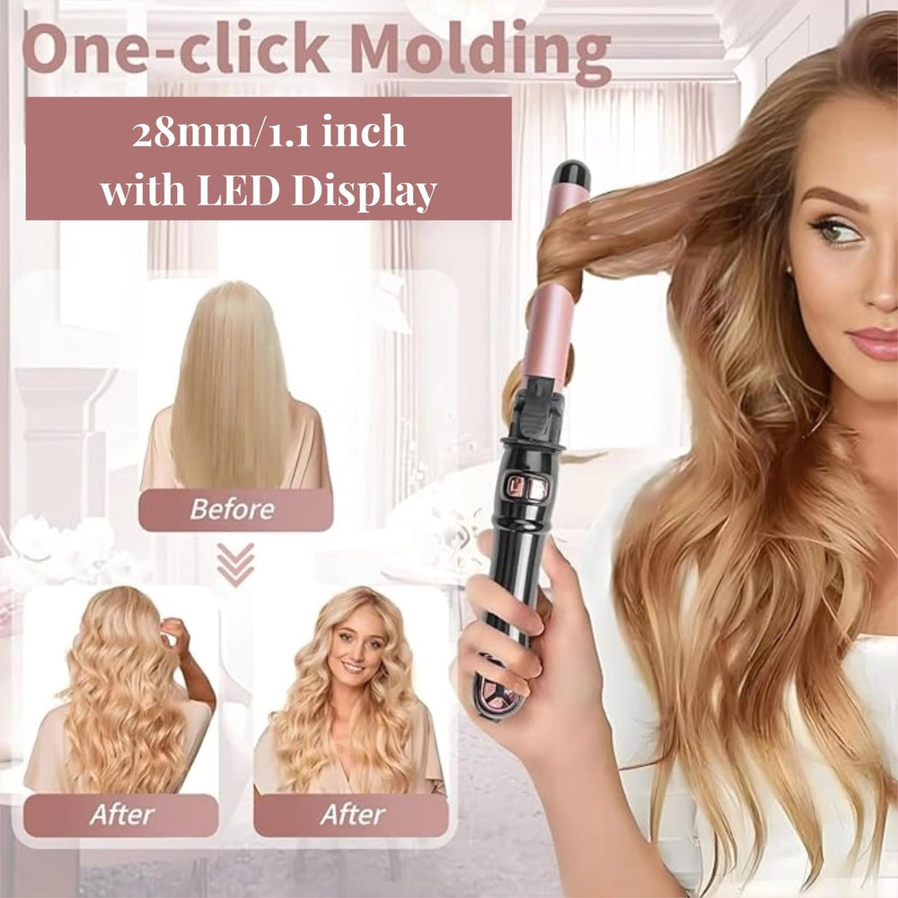 Dopheuor hair curling in-use model demonstrates fast styling with minimal effort