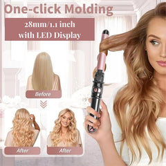 Dopheuor hair curling in-use model demonstrates fast styling with minimal effort