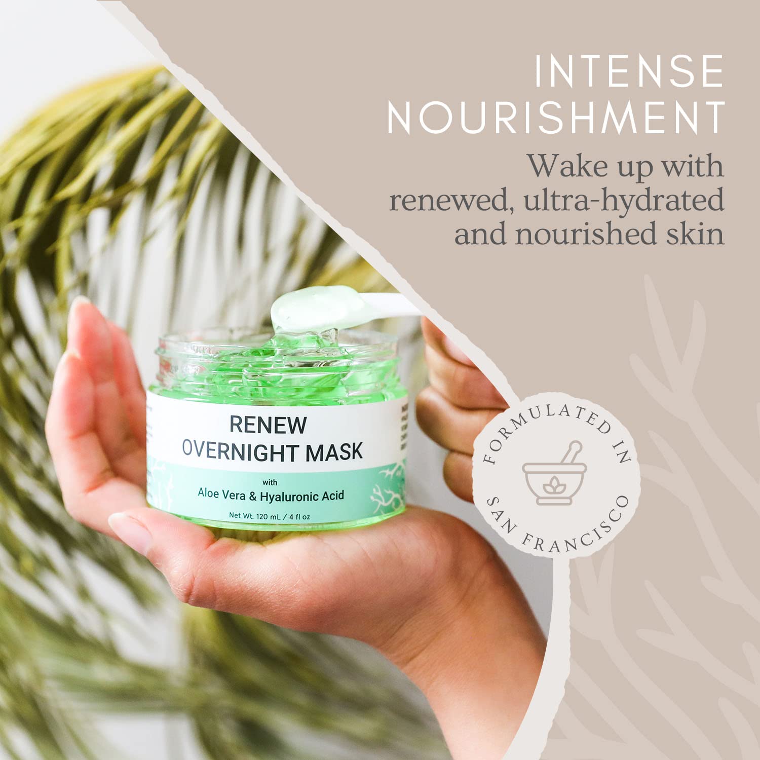 Doppeltree Renew aloe gel swatch – soothing, immediate moisture for irritated skin.