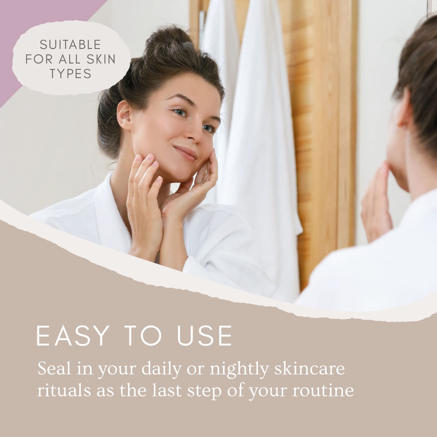 Doppeltree Renew night routine visual – simple, calming step for evening skincare.