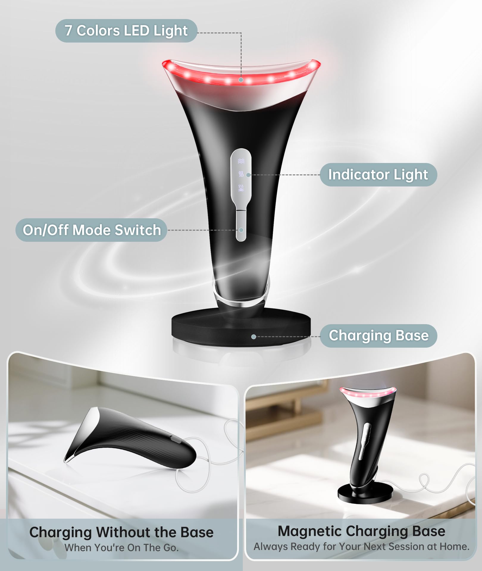 Dopsikn charging base shows tidy home setup for ready skincare sessions