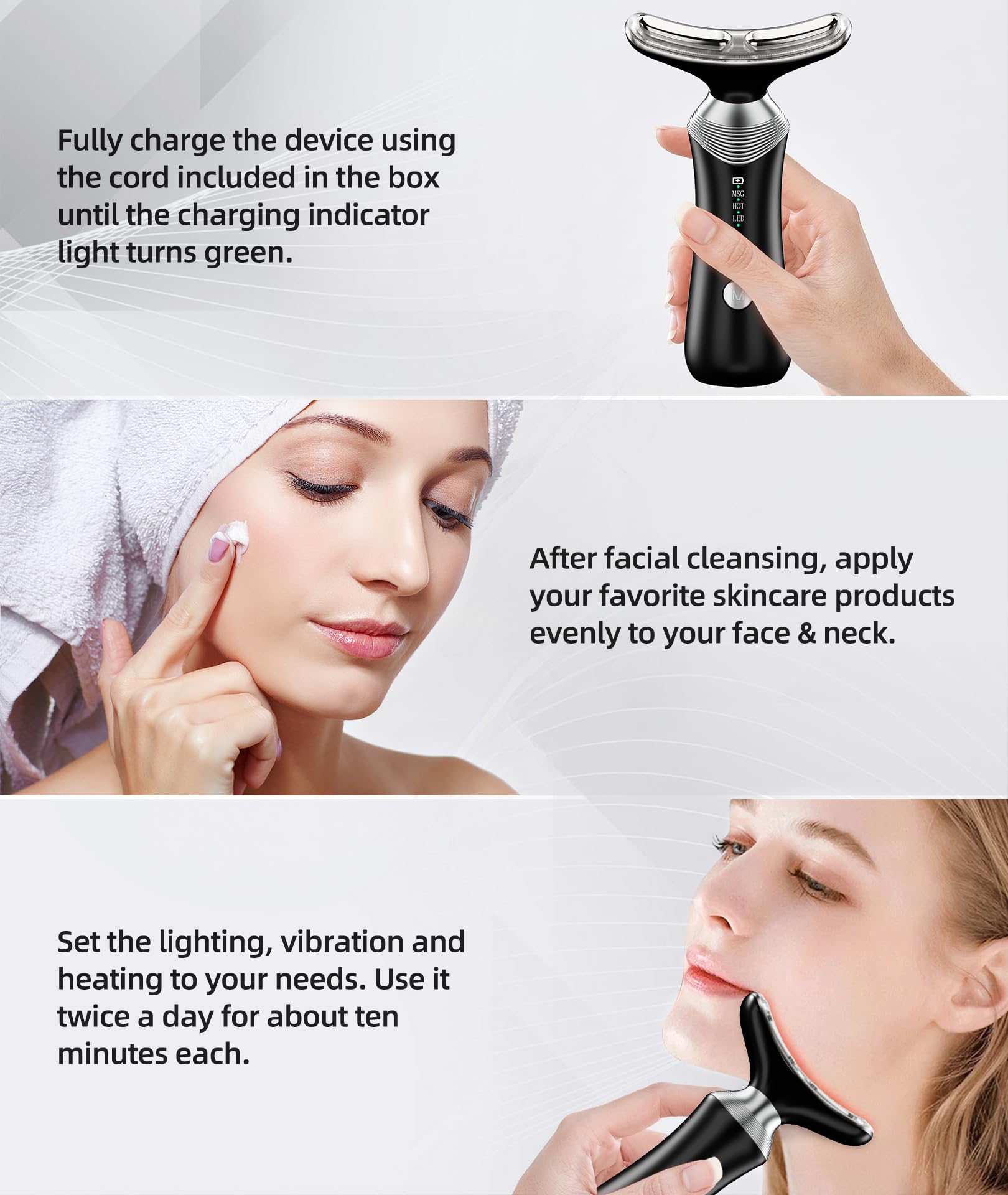 Dopsikn 9-in-1 mode panel with color modes for versatile treatments.
