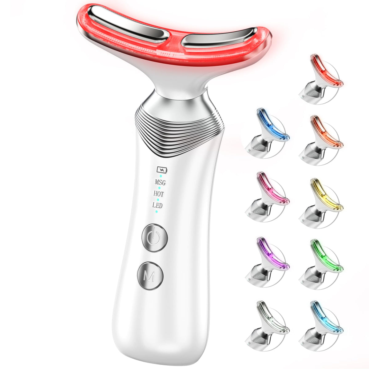 Dopsikn 9-in-1 red-light therapy face-neck front view for at-home spa relaxation.