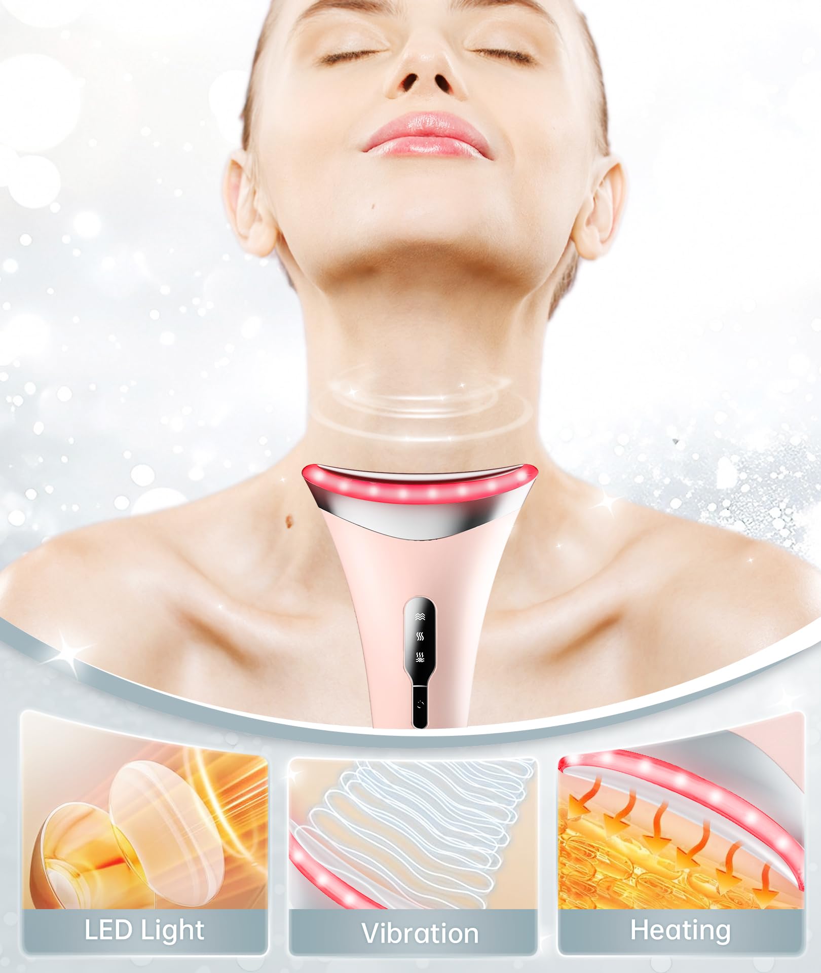 Dopsikn face massager close-up with multi-color LEDs for soothing treatment
