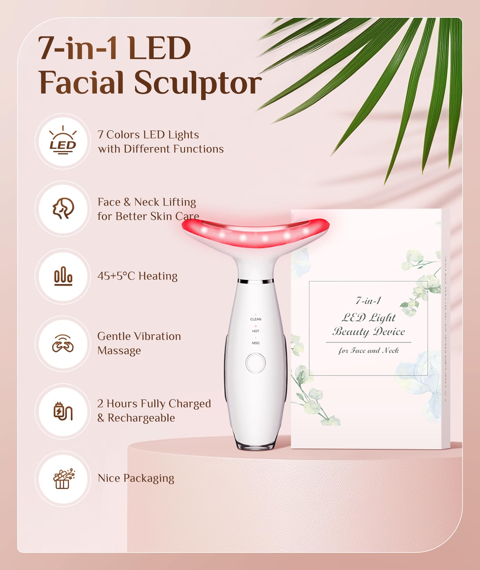 Dopsikn vibrating face massager close-up demonstrating soothing warmth and micro-current stimulation