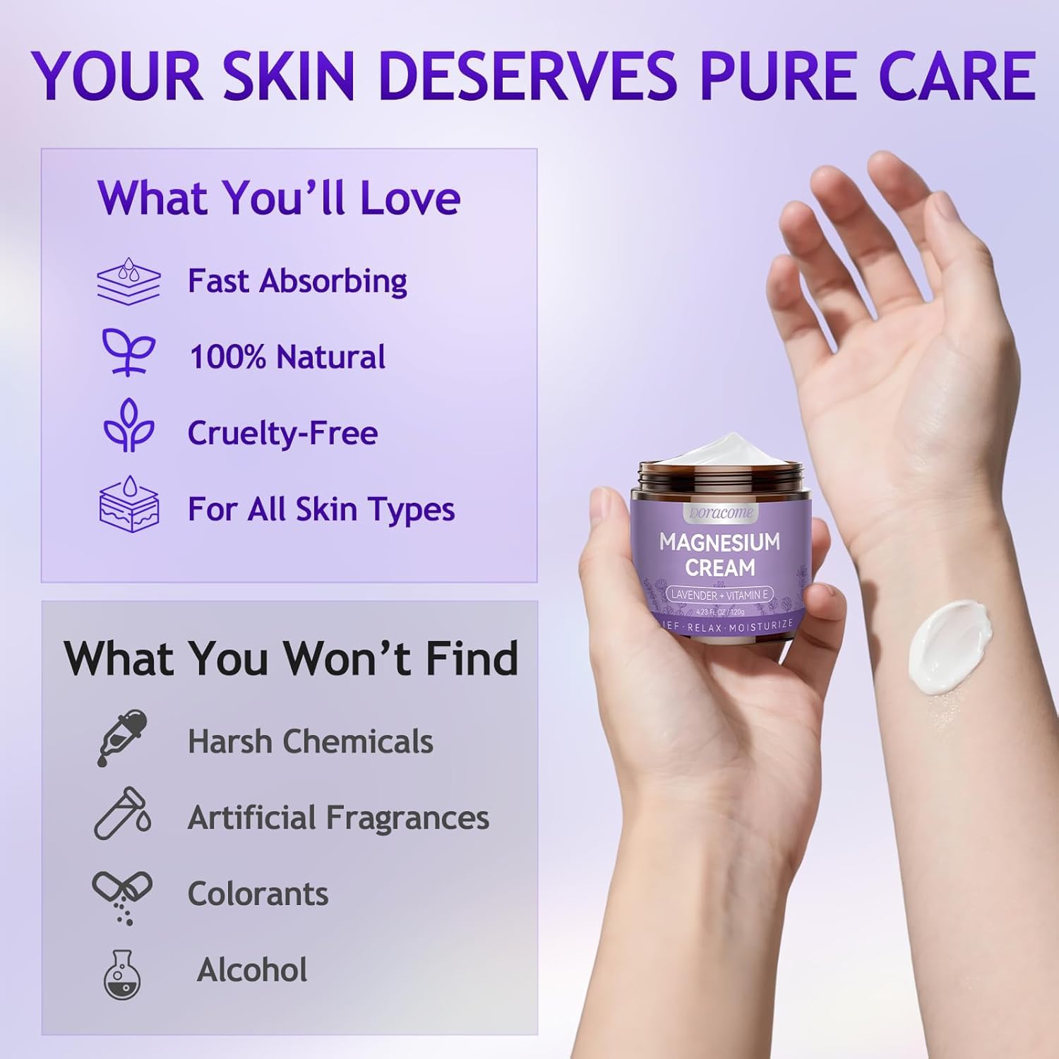 Doracome Magnesium Lotion packaging and labeling reflects clean, practical design.
