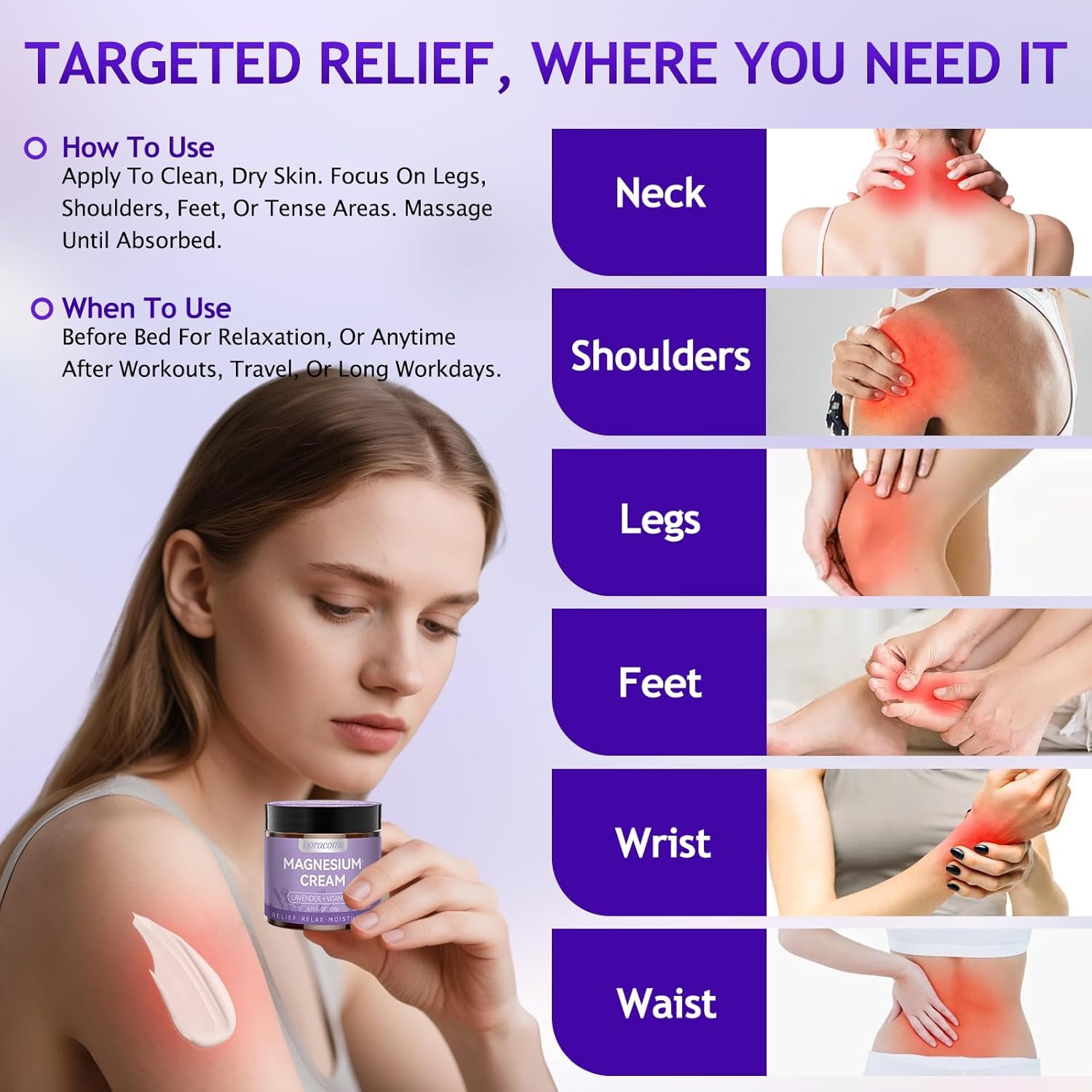 Doracome Magnesium Lotion travel-ready bottle fits in carry-on skincare.