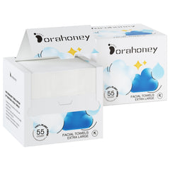 Dorahoney disposable face towels ultra-large pack shot for efficient makeup removal and cleansing