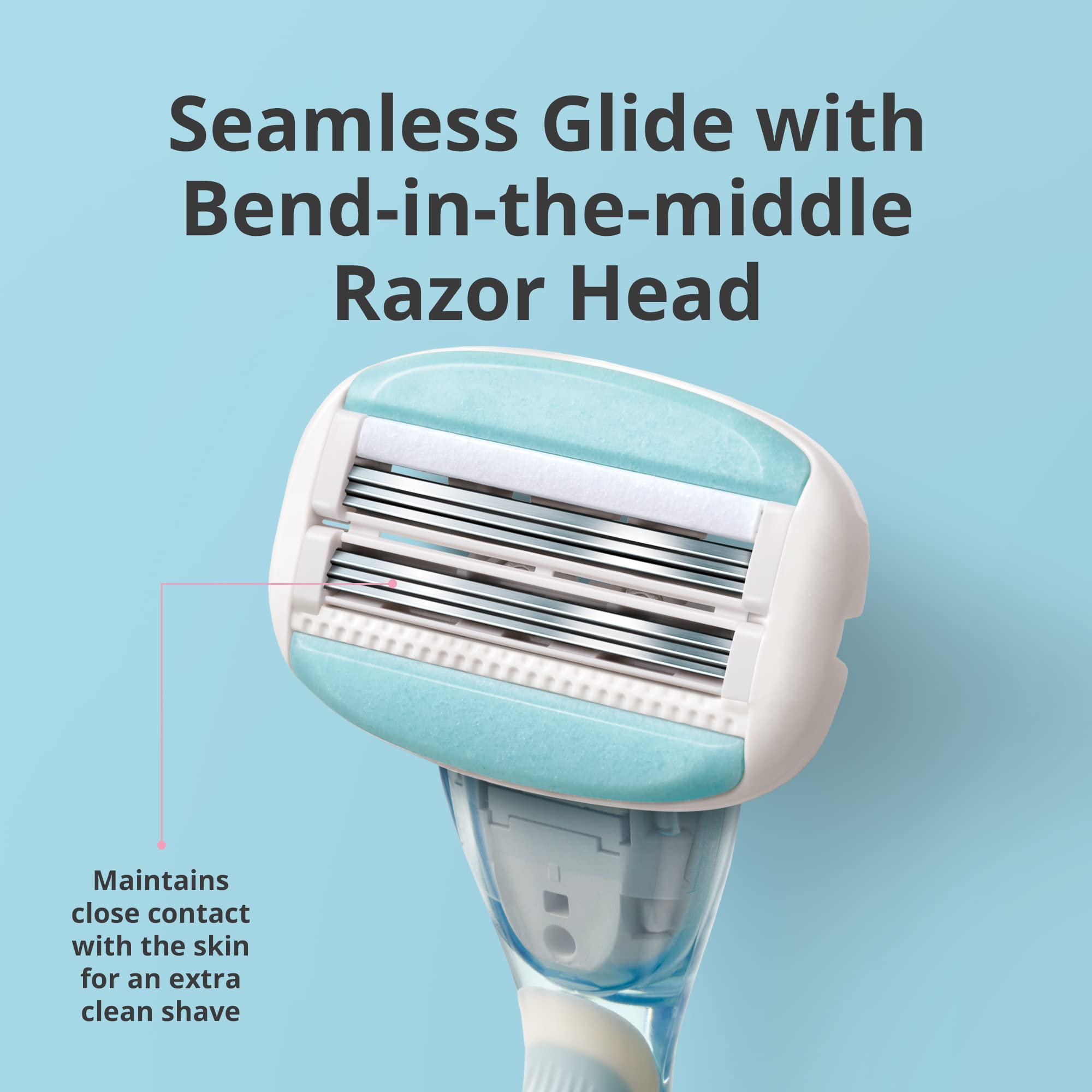 DORCO Eve bend-in-middle head close-up for precise contour shaving
