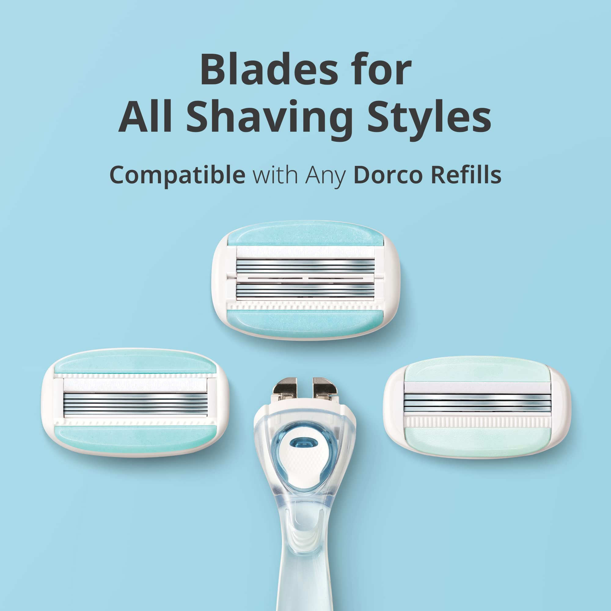 Dorco Eve6 dual moisture bar delivering extra lubrication during shaving.