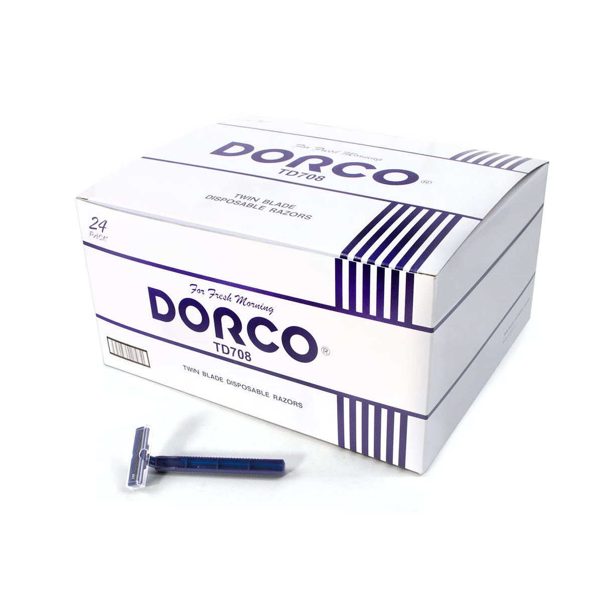 This Dorco Fresh Twin Blade box offers a 240-count bulk supply for easy refills.