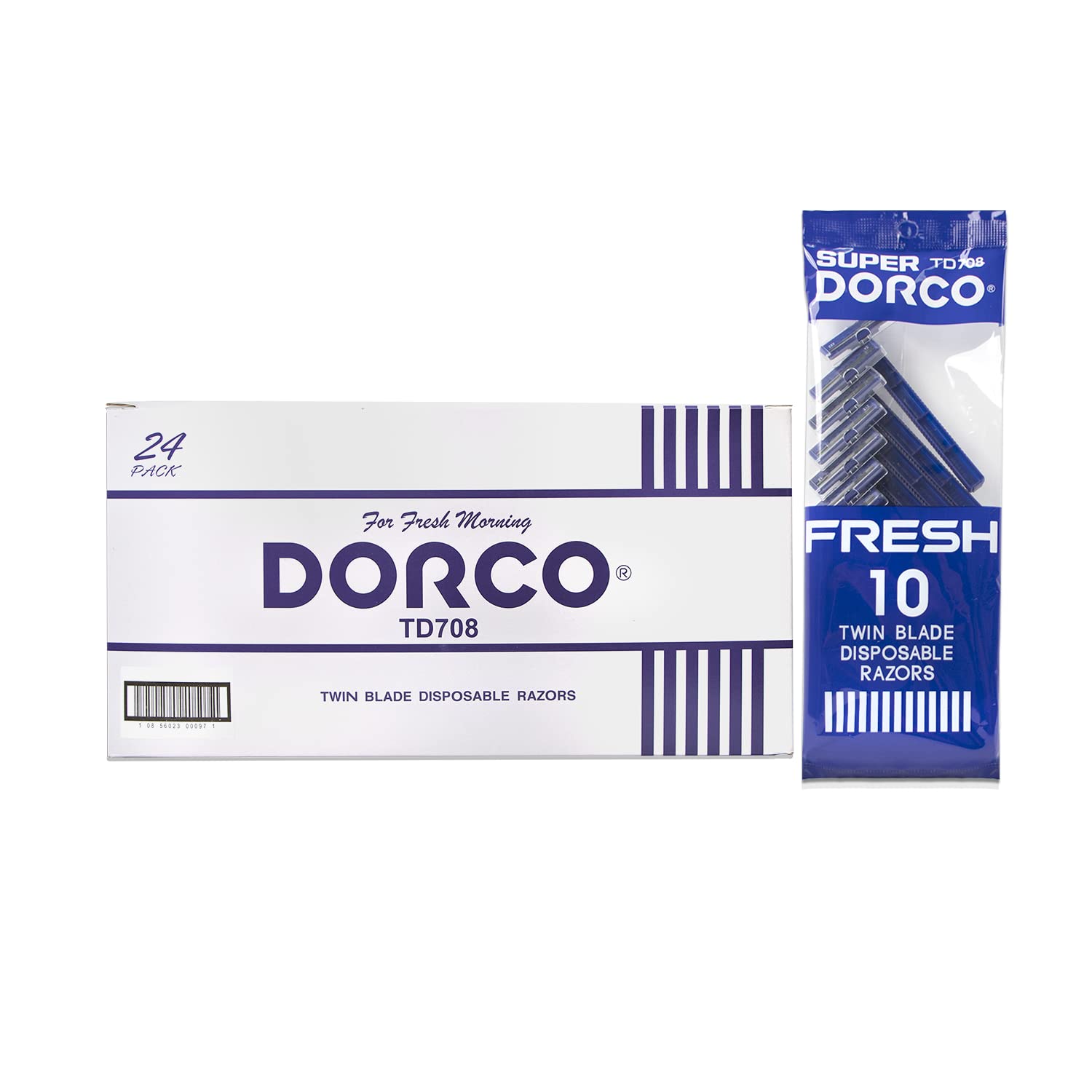 The Dorco Fresh Twin Blade handle features a non-slip grip for better control.