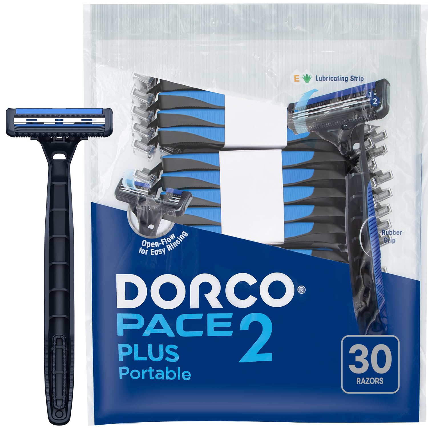 Dorco Pace 2 Plus Disposable Razors for Men – 30-count, Pivoting Head ...
