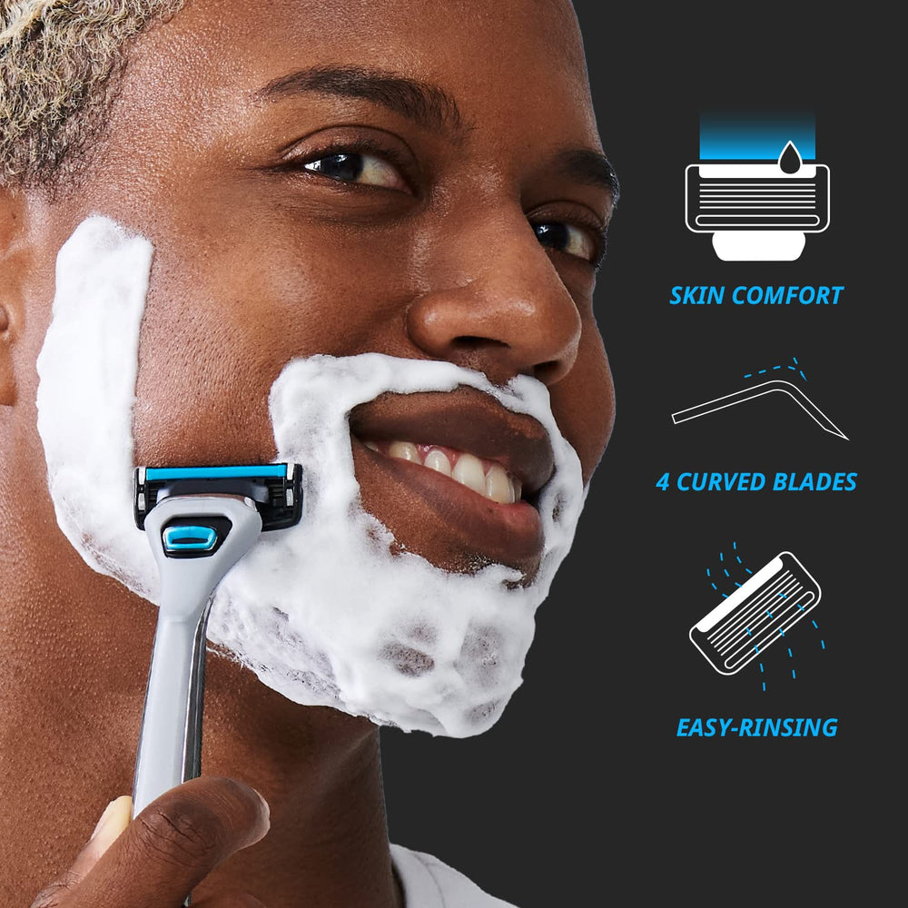 Dorco Pace 4 Pro open blade design for easy rinsing and longevity.
