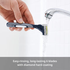Dorco Pace 6 Plus diamond hard coating blades resist dulling longer.