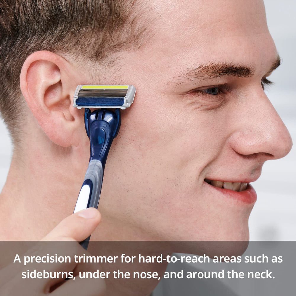 Dorco Pace 6 Plus guard bar helps reduce irritation on sensitive skin.
