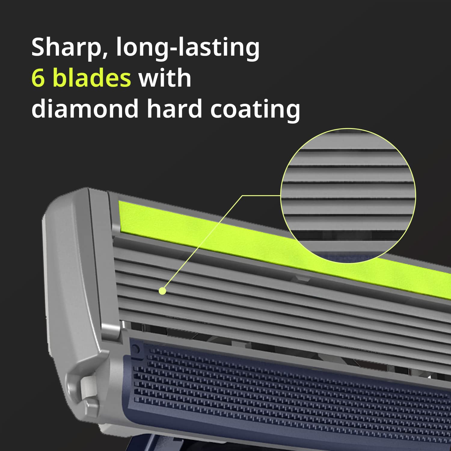 Dorco Pace 6 Plus open-blade design enables easy rinsing.