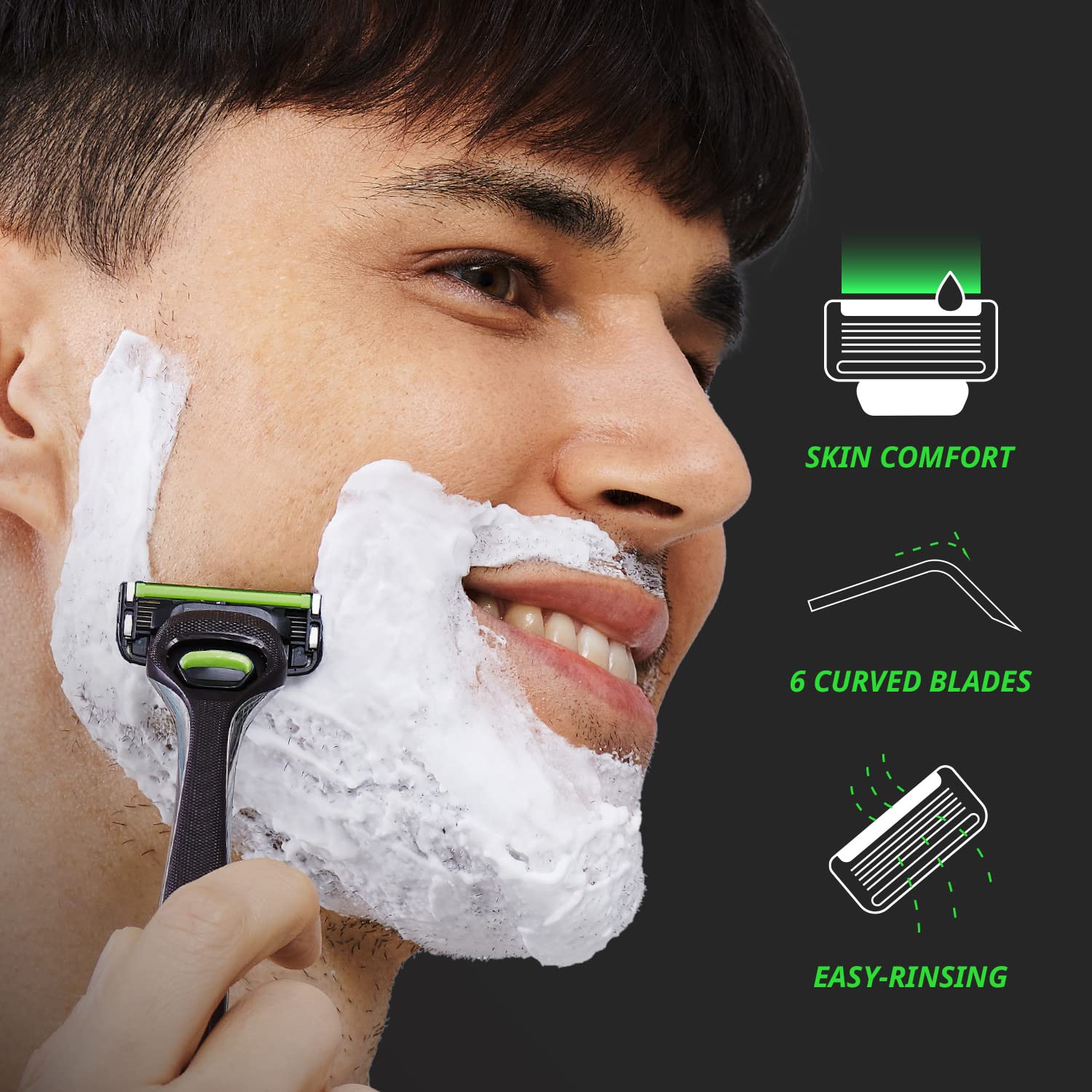 Dorco Pace 6 Pro open blade design enables easy rinsing