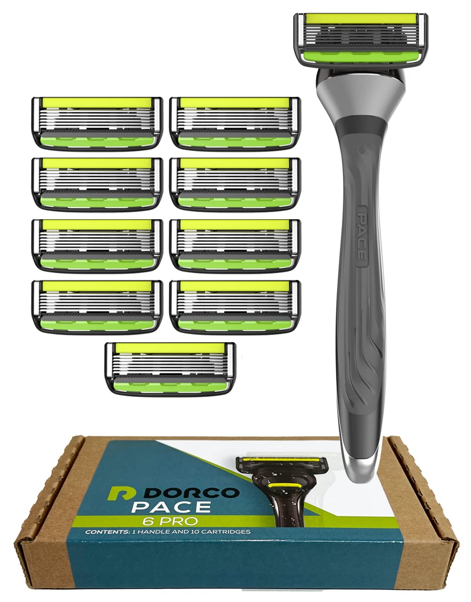 Dorco Pace 6 Pro razor handle grip for comfortable control during shaving