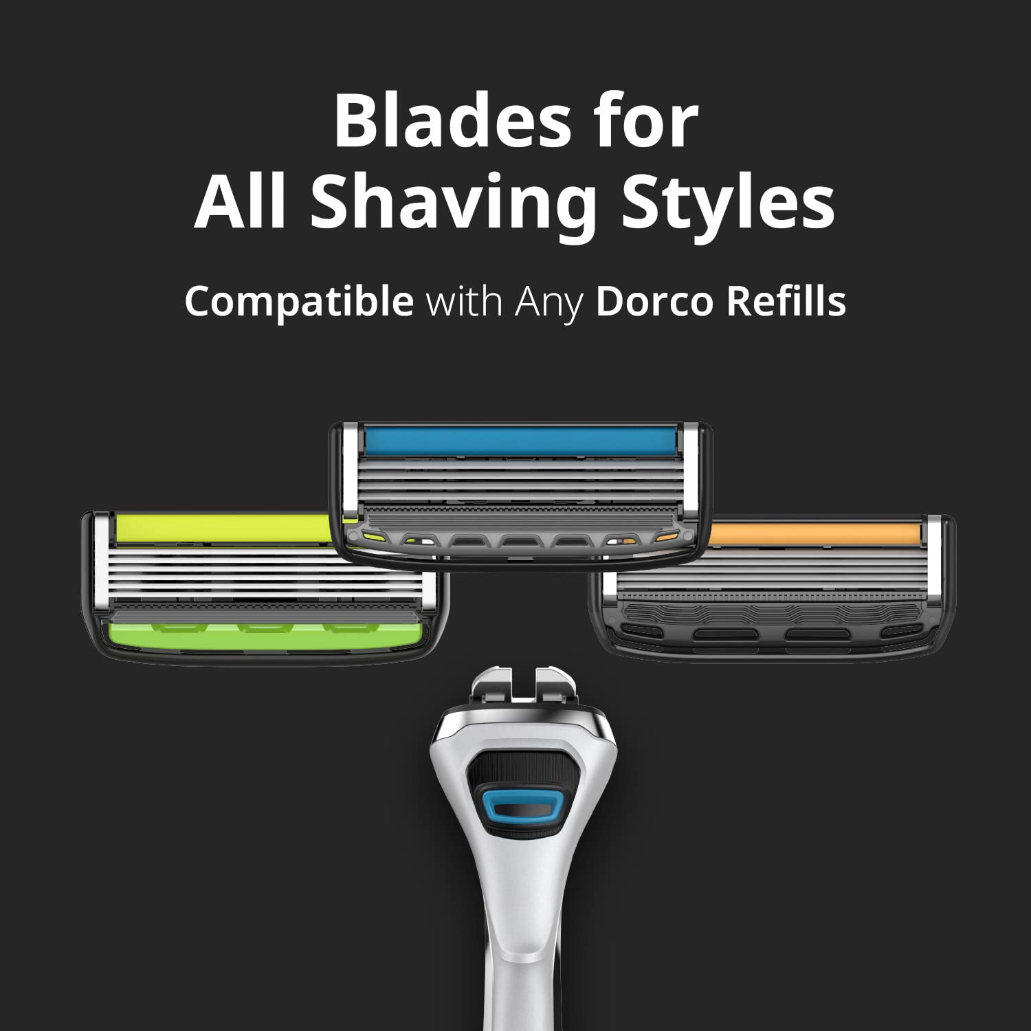 Dorco Pace 4 Pro soft rubber fin helps lift and prep skin.