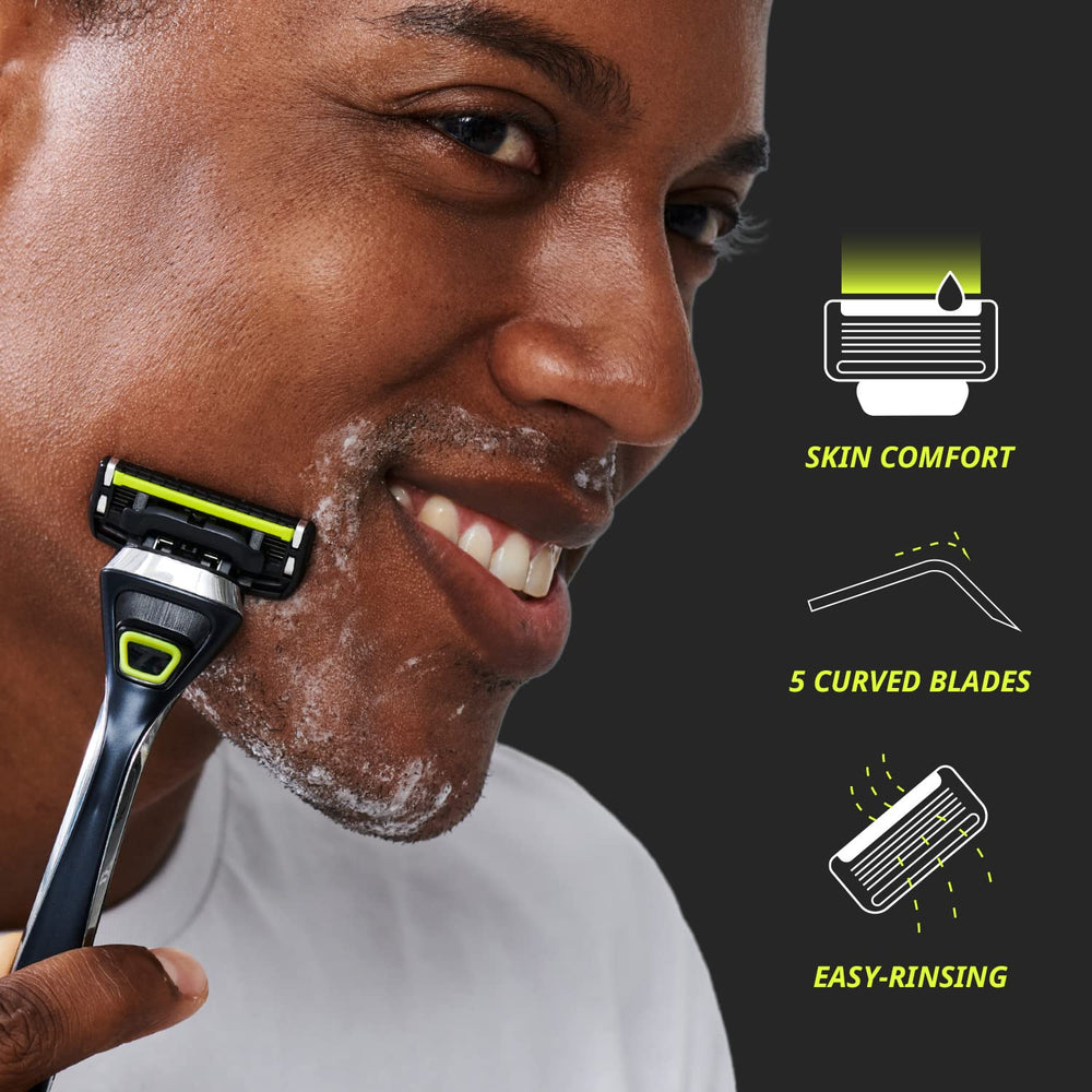 Dorco Pace 5 Pro guardbar illustrates skin guiding feature for smooth passes