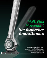 DORCO SLEEK lubrication strip with vitamin E and aloe for soothing shaves.