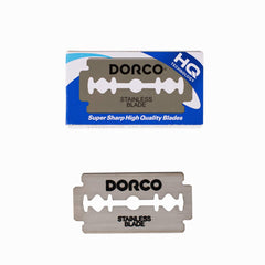 DORCO ST300 blade in use demonstrates smooth glide on a safety razor.