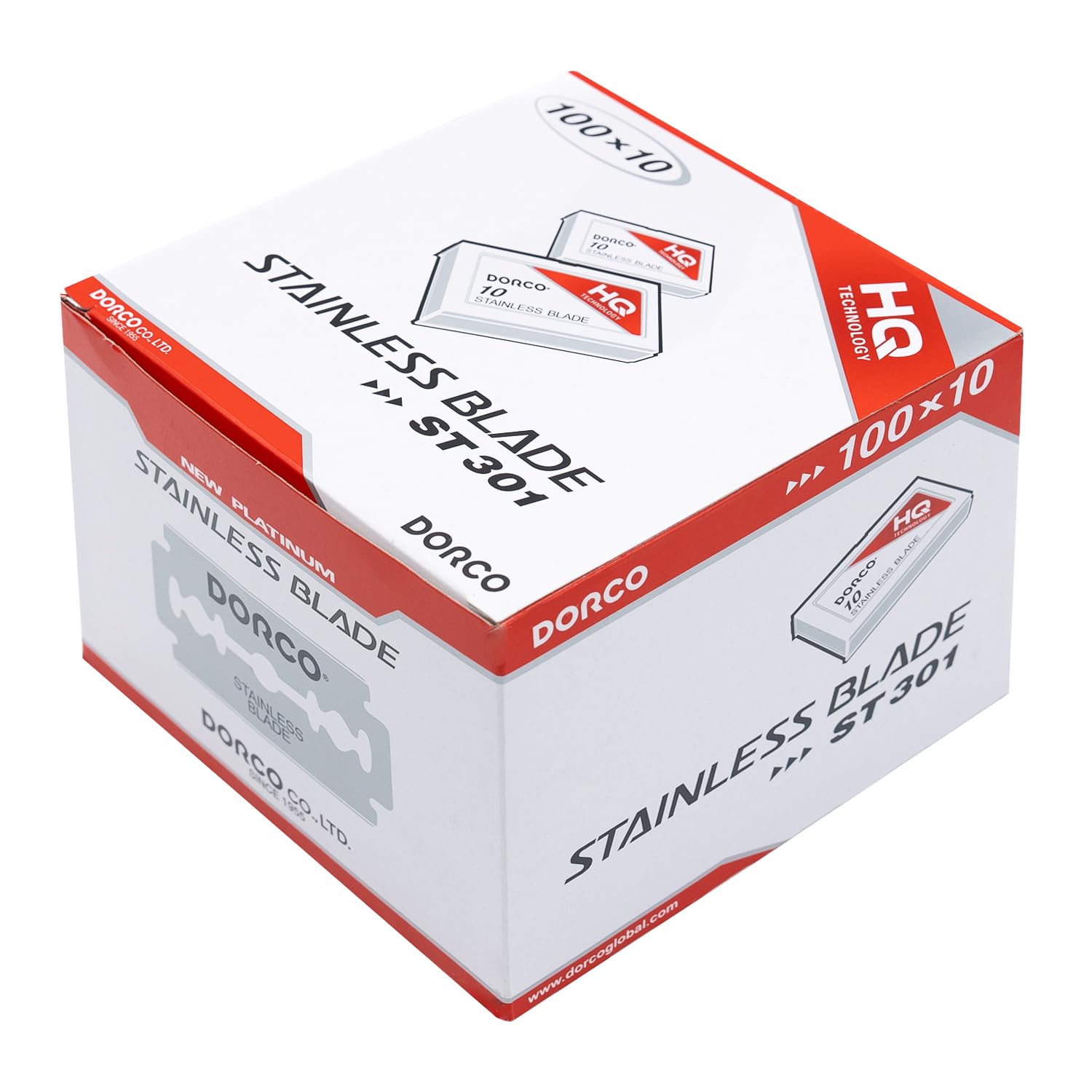 Dorco ST301 Platinum Extra blades packaging close-up highlighting value for shaving routines.