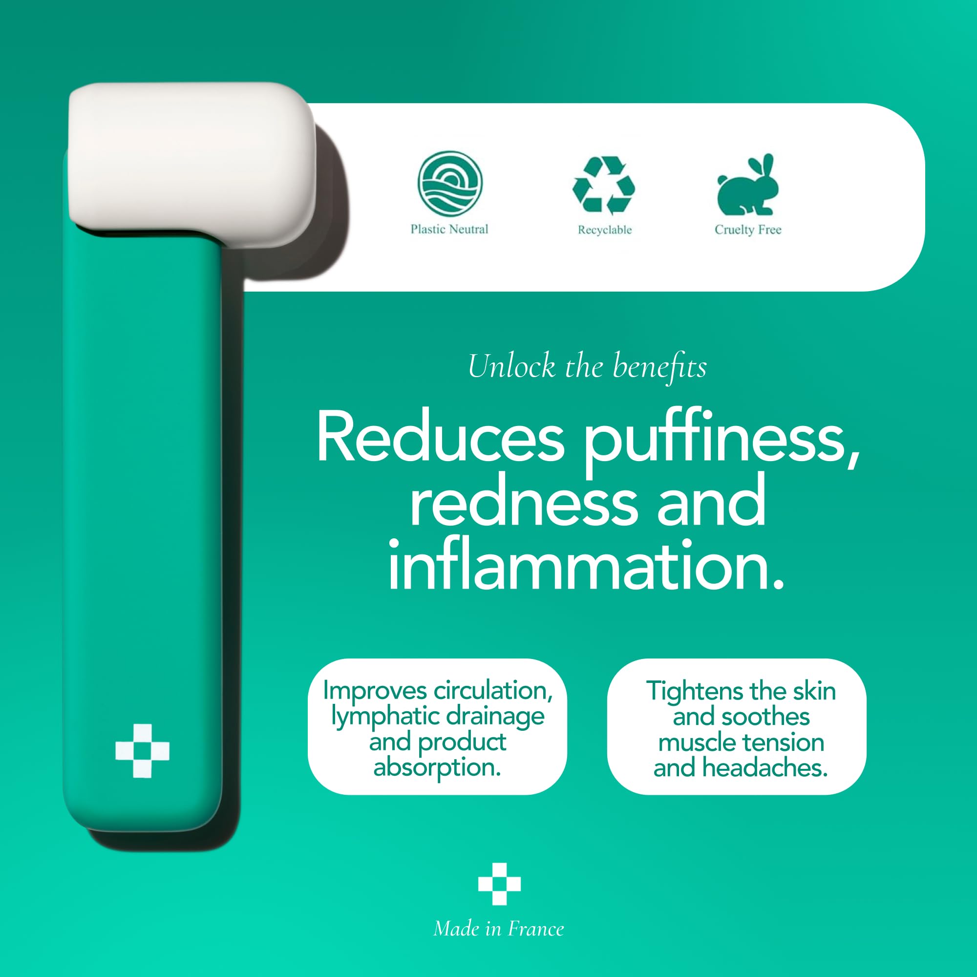 Doré Le Glaçon Ice Roller promotes tightening for a firmer jawline and lifted appearance.