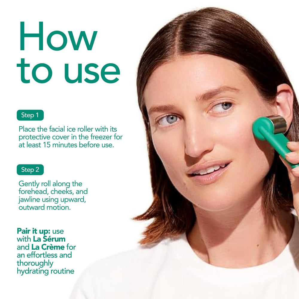 Doré Le Glaçon Ice Roller used under-eye area to help diminish dark circles.