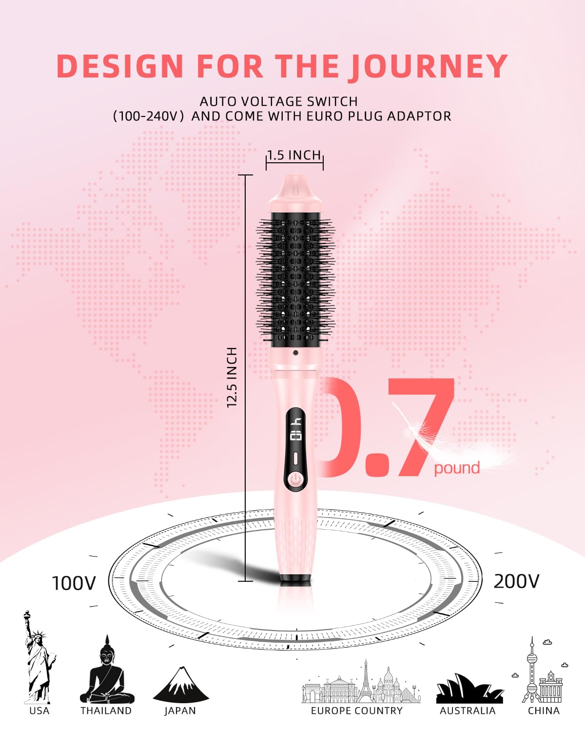 DORISILK 360 swivel cord reduces tangles during use.